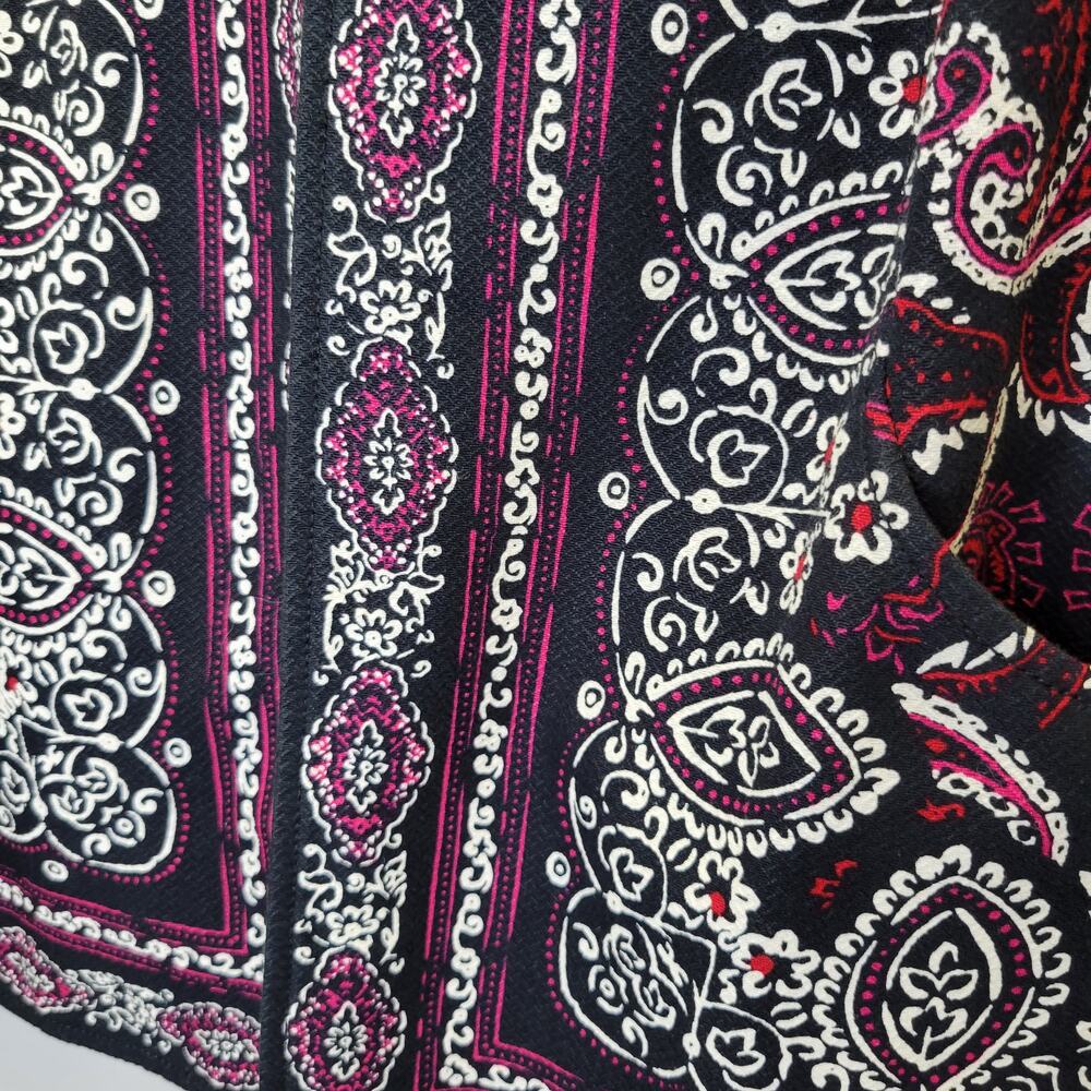 Coldwater Creek Black Pink Paisley Open 3/4 Sleeve Jacket, 14 - Picture 3 of 11